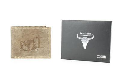 Praying Cowboy Leather Wallet | Branding Iron Western Wear