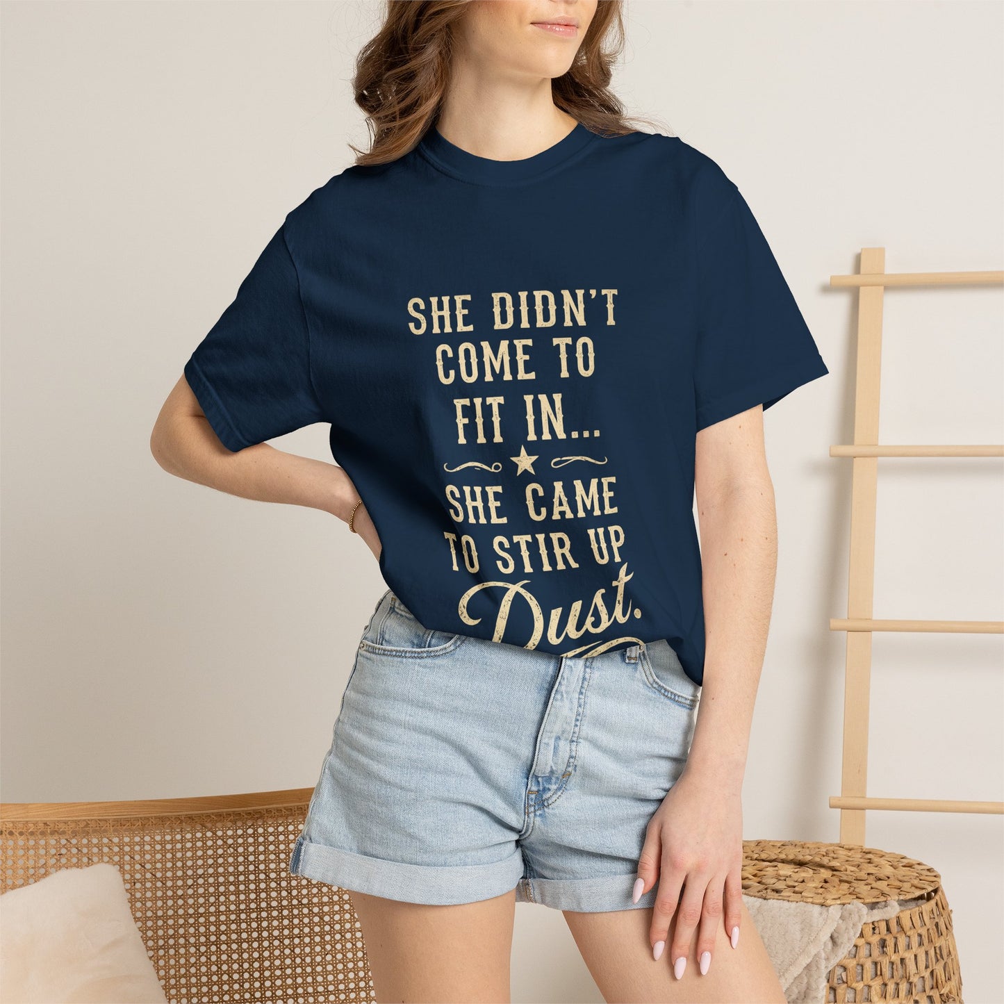 She Came to Stir Up Dust T‑Shirt — Western Inspirational Graphic Tee