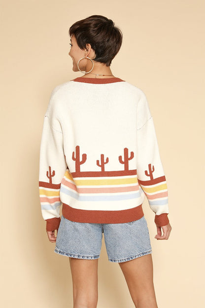 Desert retro stripe cardigan