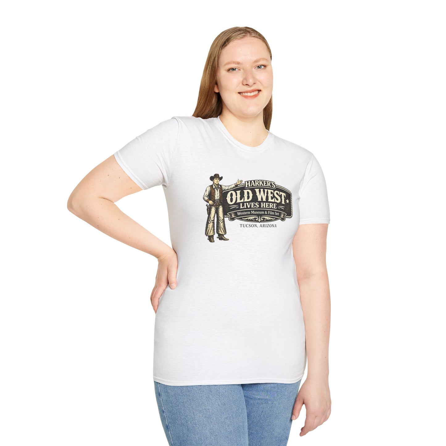 Harker's Old West T-Shirt – “Harker’s Old West Lives Here” Vintage Western Tee