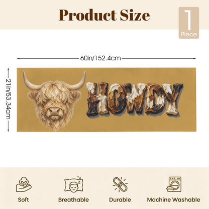 Baha Ranch Howdy Highland Western Body Pillow Made in America