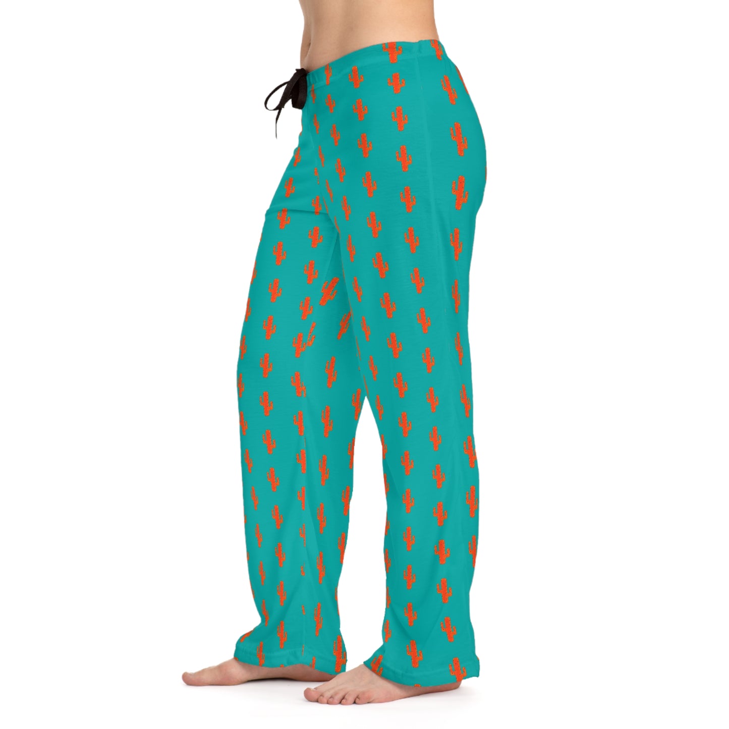 Lightning Bolt Lounge Pajama Pants — Teal & Orange All-Over Print