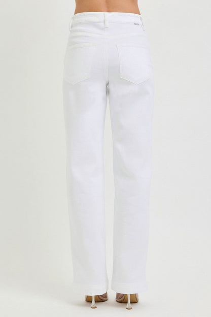 RISEN Full Size High Rise Wide Baggy Pants Plus Size