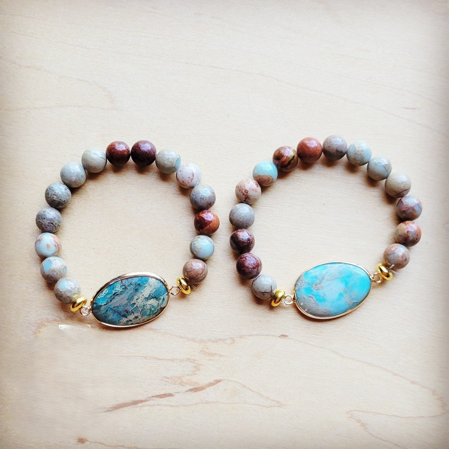 **Aqua Terra Beaded Bracelet with Center Accent 809n