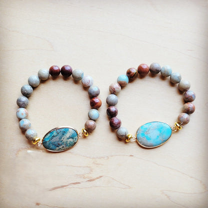 **Aqua Terra Beaded Bracelet with Center Accent 809n