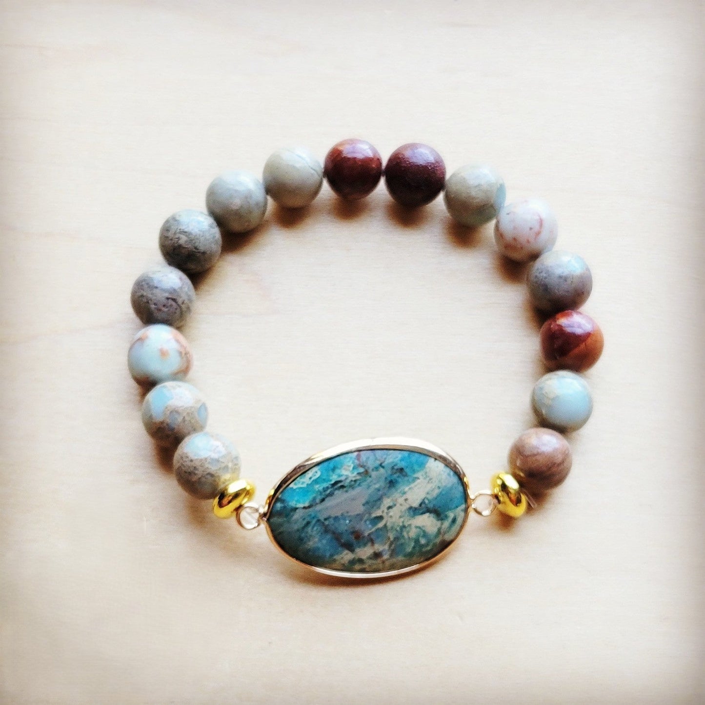 **Aqua Terra Beaded Bracelet with Center Accent 809n