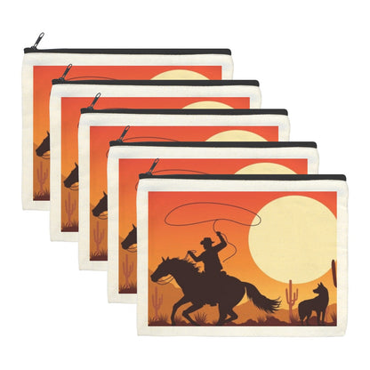 Cowboy Sunset Cosmetic Bag Pack of 5 Made in America