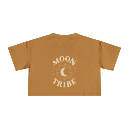 Moon Tribe Crop Tee — Celestial Women's Graphic Shirt