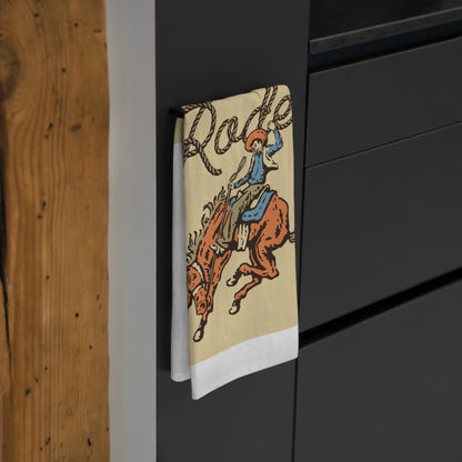 Vintage Rodeo -Themed Cotton Tea Towel for Rodeo Life Lovers