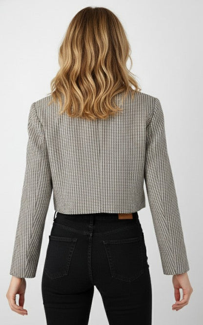 Plaid Cropped Blazer