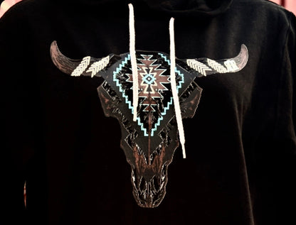 Aztec Bull Skull Hoodie