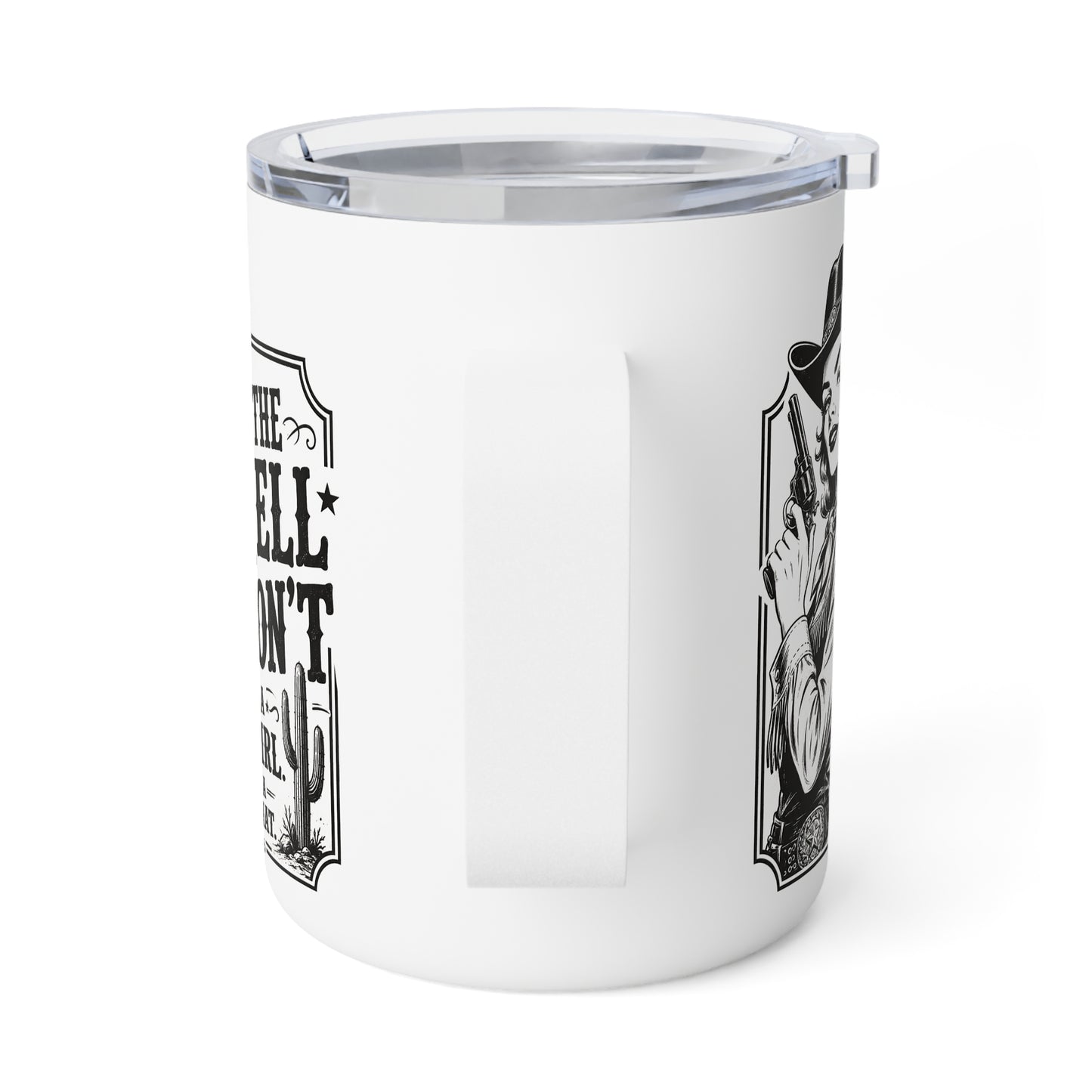 Western 10oz Insulated Coffee Mug – 'West on Pecos' Vintage Ranch Design