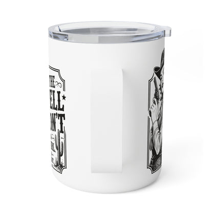 Western 10oz Insulated Coffee Mug – 'West on Pecos' Vintage Ranch Design