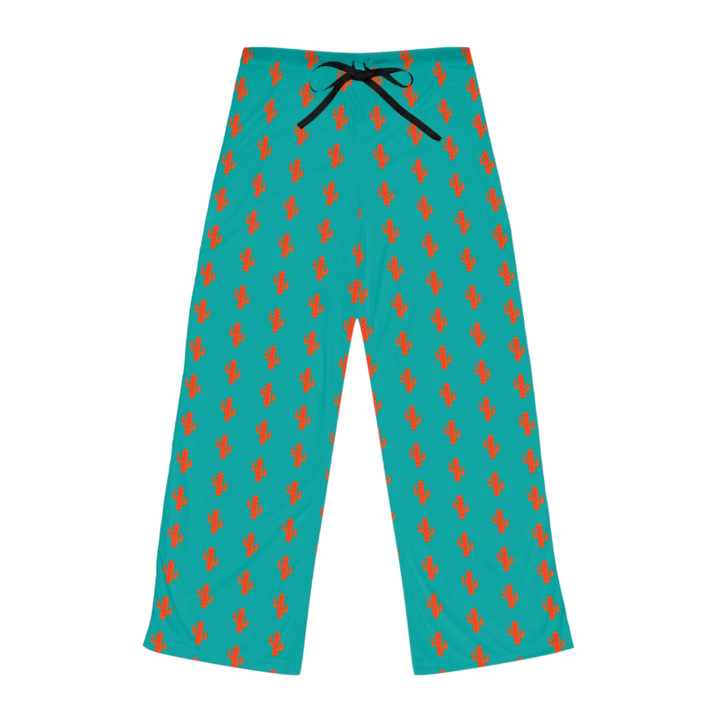 Lightning Bolt Lounge Pajama Pants — Teal & Orange All-Over Print