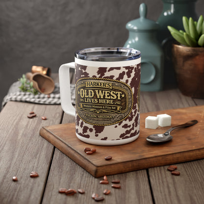 Harker's Buckle and Cowhide Style 10oz Insulated Mug – Vintage Old West Travel Cup