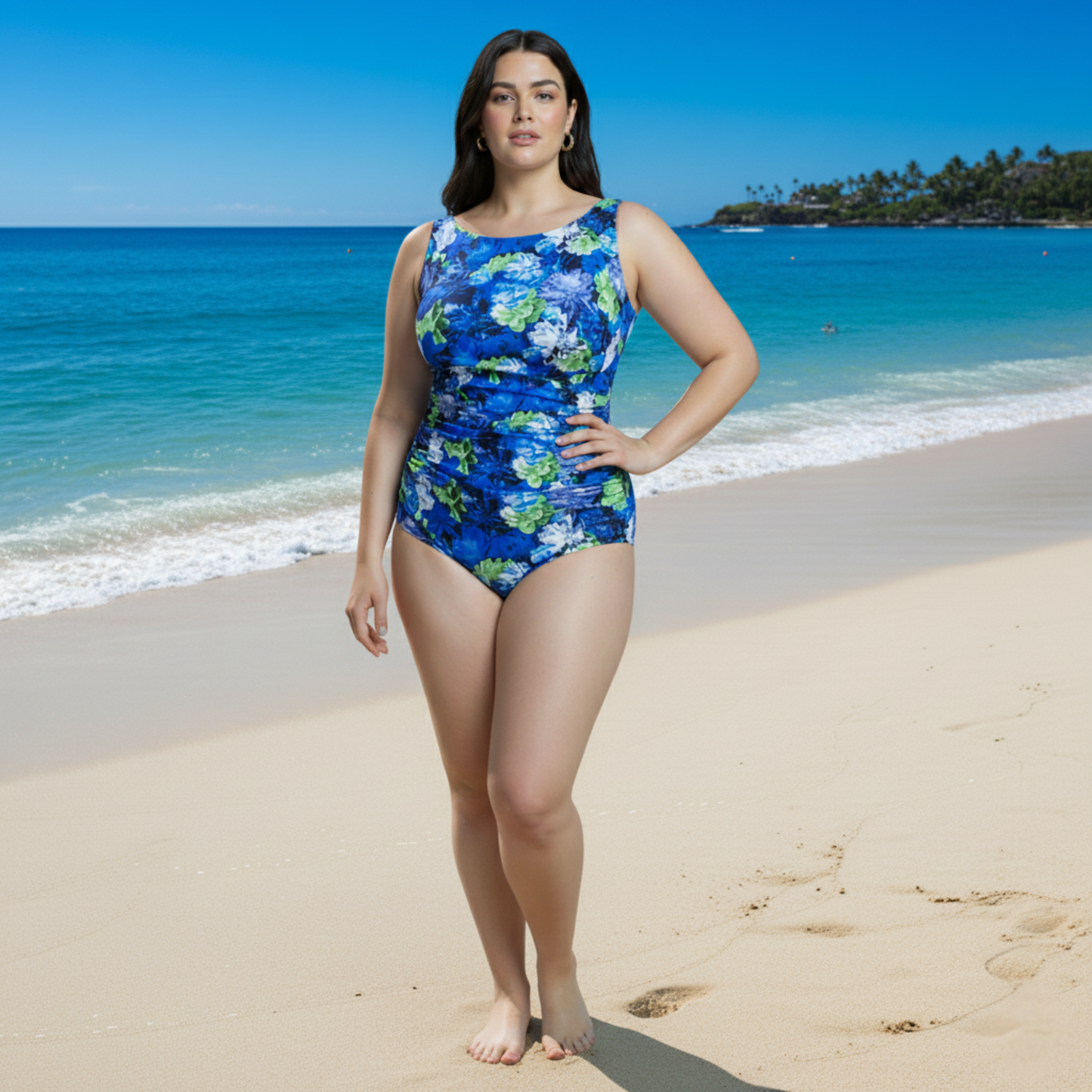 InstantFigure English Garden high-neck one-piece Swimsuit 26591P