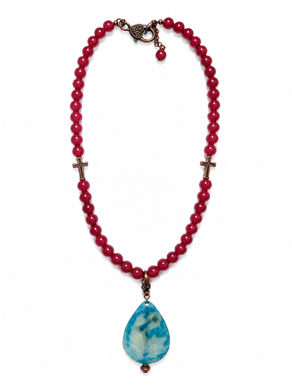 Crimson Faith Agate Necklace