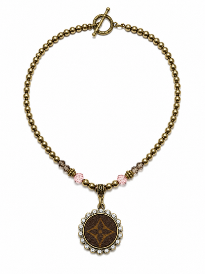 Metallic Muse Upcycled Hematite & Crystal Pendant Necklace