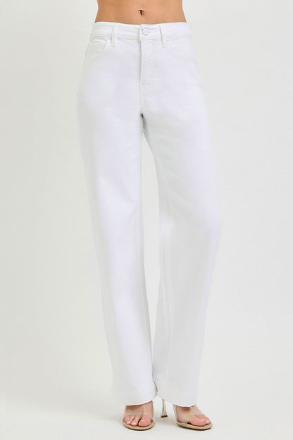 RISEN Full Size High Rise Wide Baggy Pants Plus Size