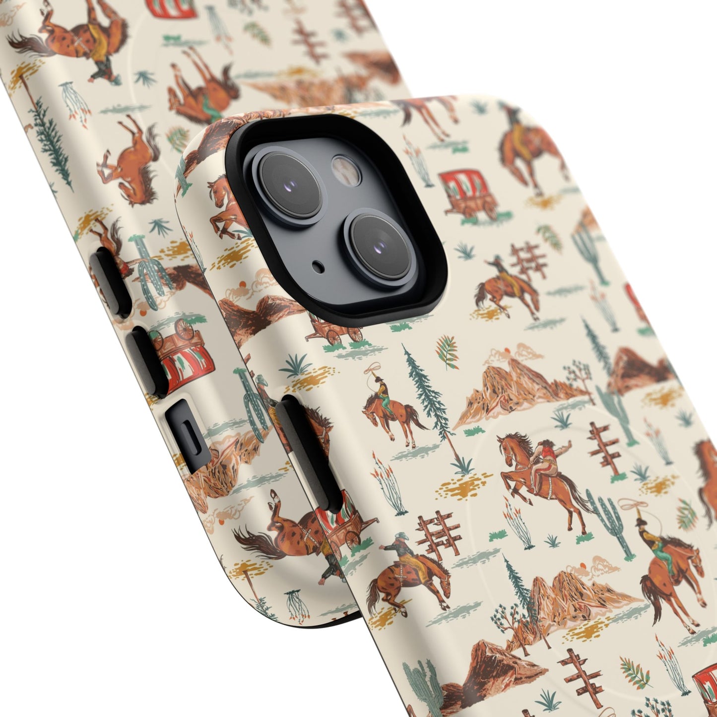 Western Cowboy Pattern Tough Magnetic Phone Case
