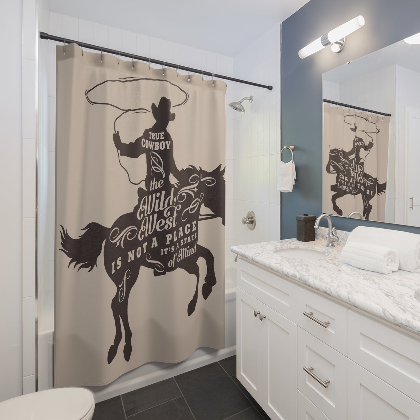 Rustic Cowboy Shower Curtain - True Cowboy Wild West Décor