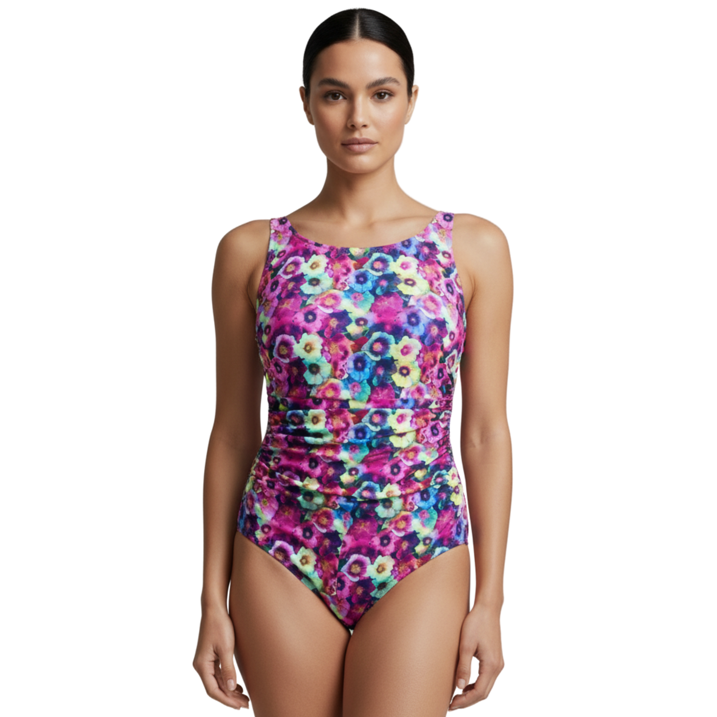 InstantFigure Fancy Floral High-Neck One-Piece Swimsuit 27591P