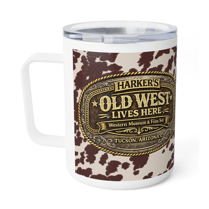Harker's Buckle and Cowhide Style 10oz Insulated Mug – Vintage Old West Travel Cup