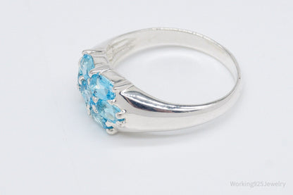 Vintage Blue Topaz Sterling Silver Ring - Size 10