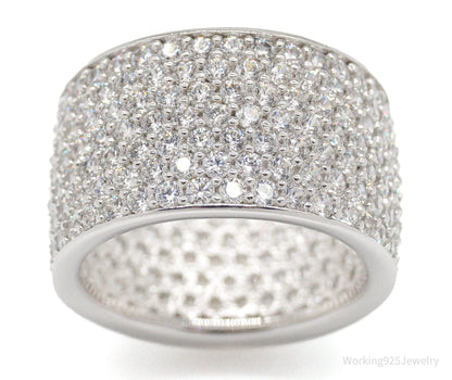 Vintage SW Cubic Zirconia Sterling Silver Band Ring - Size 7.5