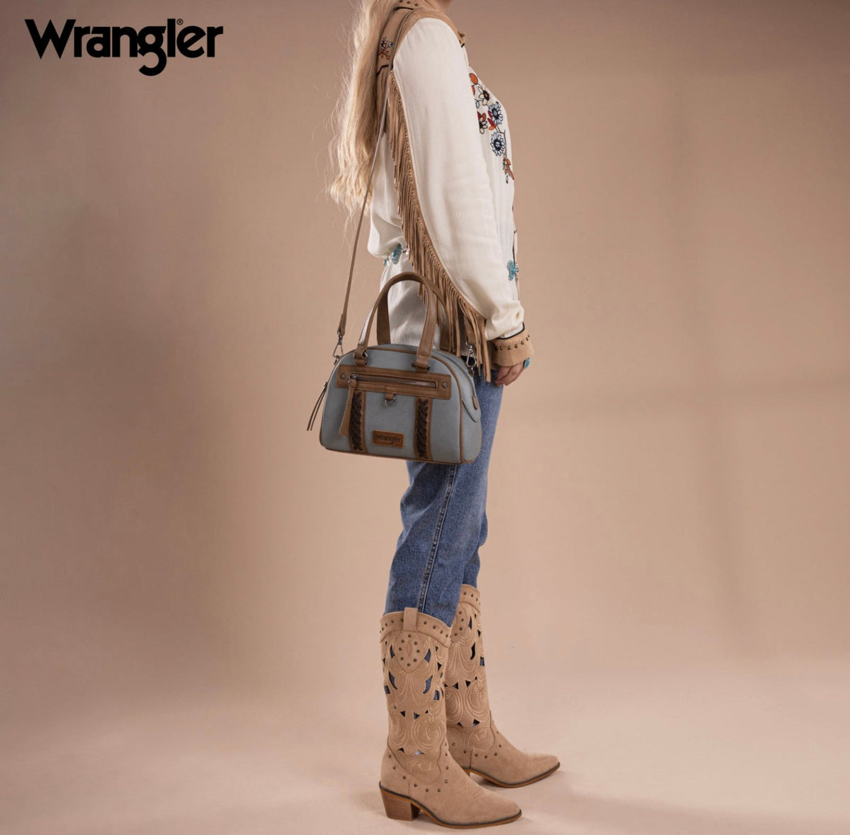 Wrangler Whipstitch Collection Satchel/Crossbody Bag-Multiple Colors