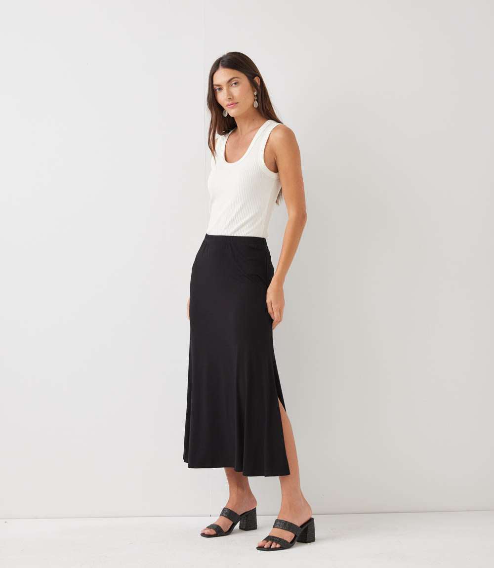 Side-Slit Midi Skirt