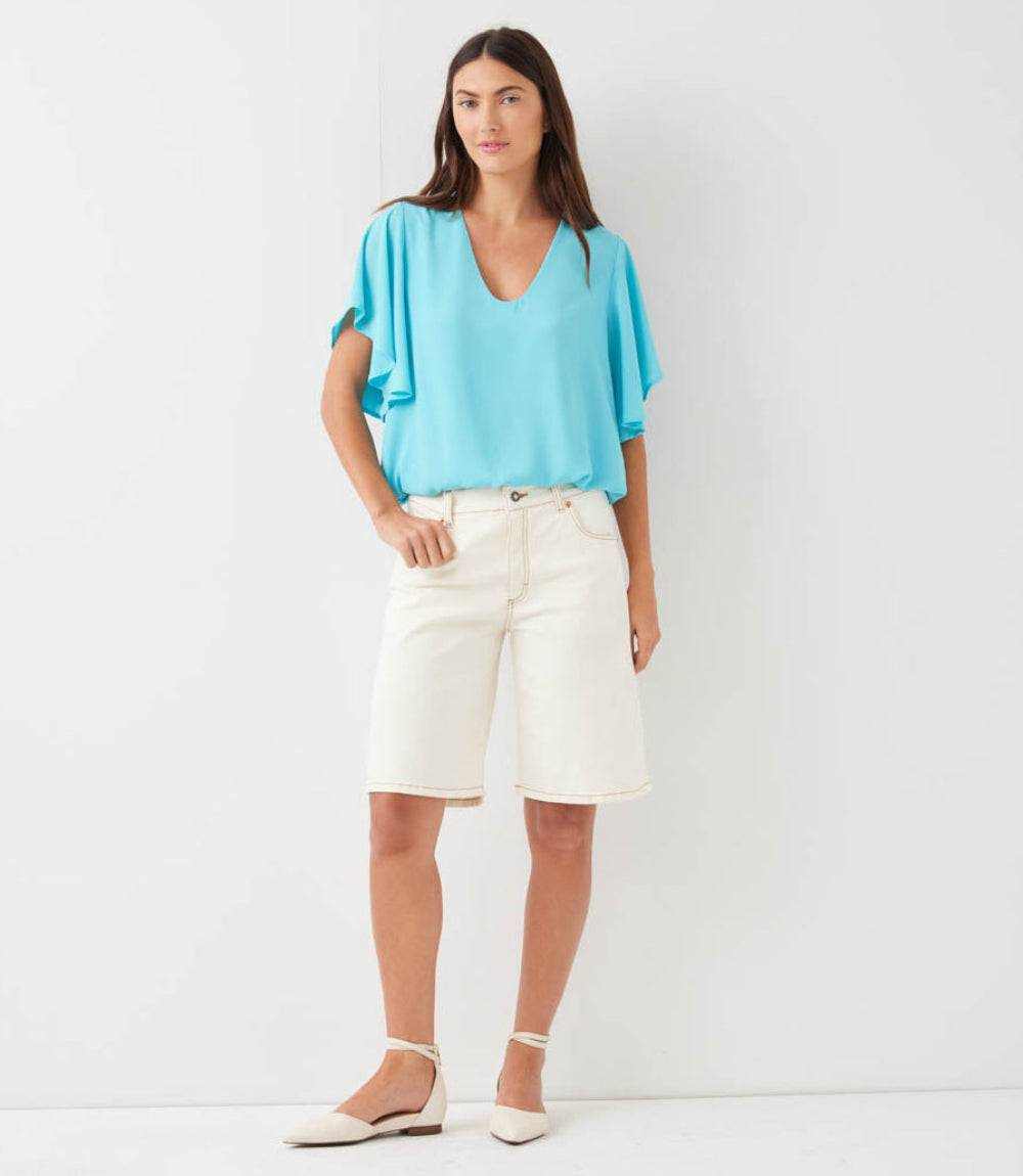 Flutter Sleeve V-Neck Top
