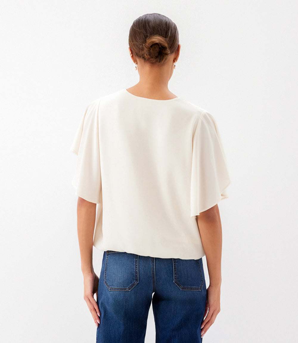 Flutter Sleeve V-Neck Top