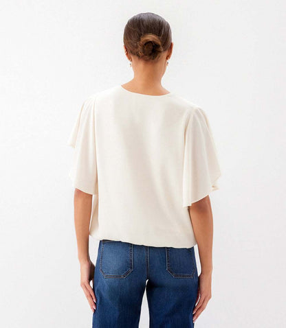 Flutter Sleeve V-Neck Top