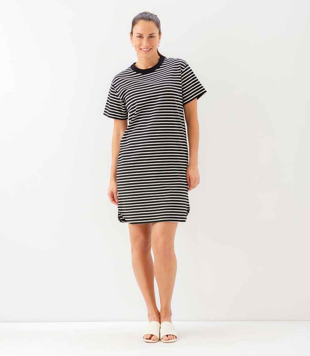 Stripe Short Sleeve Dress
