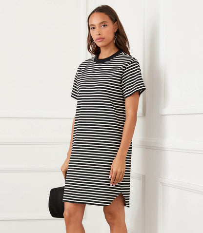 Stripe Short Sleeve Dress