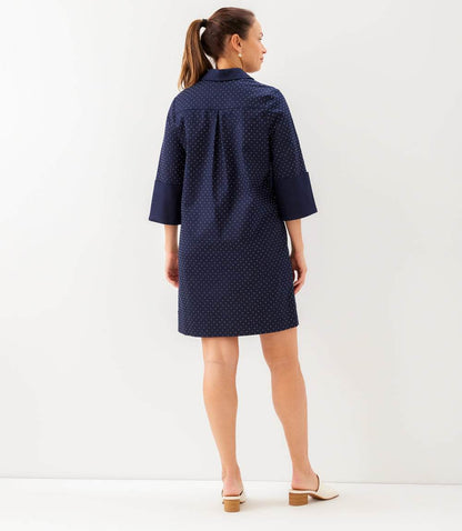 Cuffed Sleeve Embellished Dress
