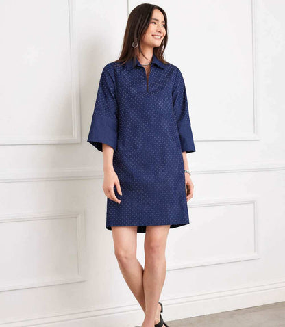 Cuffed Sleeve Embellished Dress