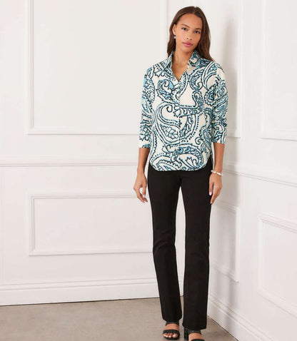Ruched Sleeve Button-Up Shirt