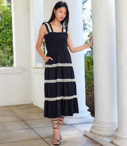 Sleeveless Tiered Midi Dress