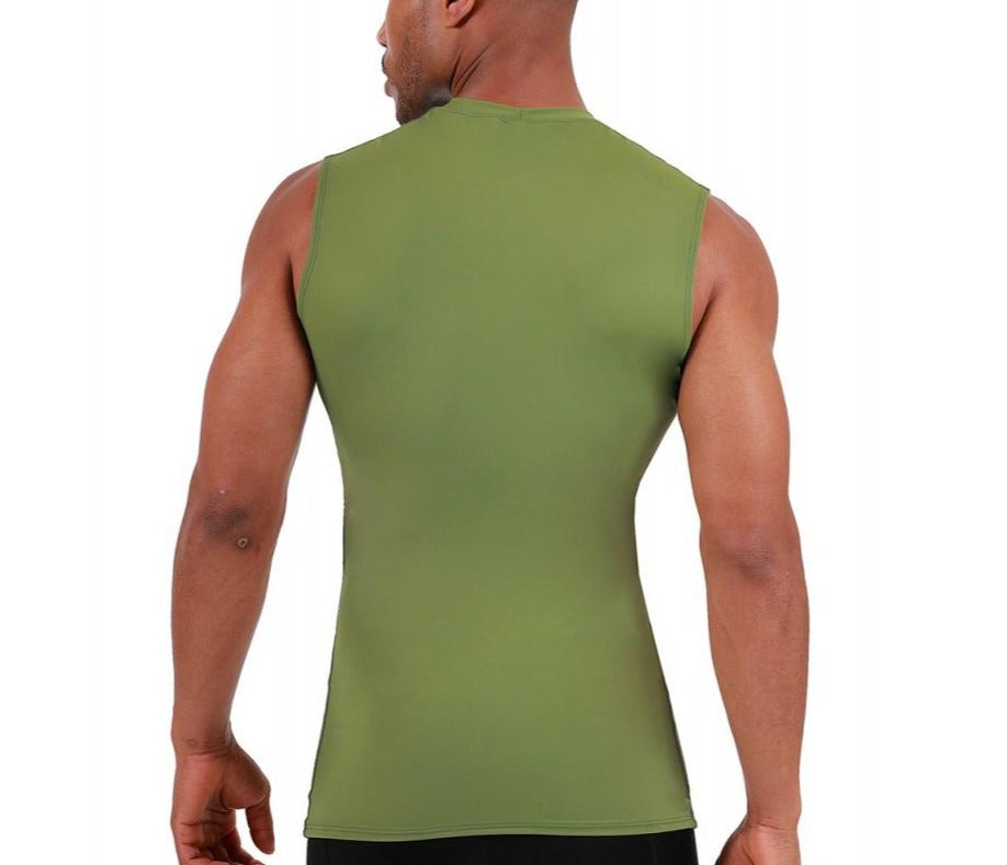 Insta Slim Big and Tall Compression Sleeveless High CrewNeck 2MAT018BT