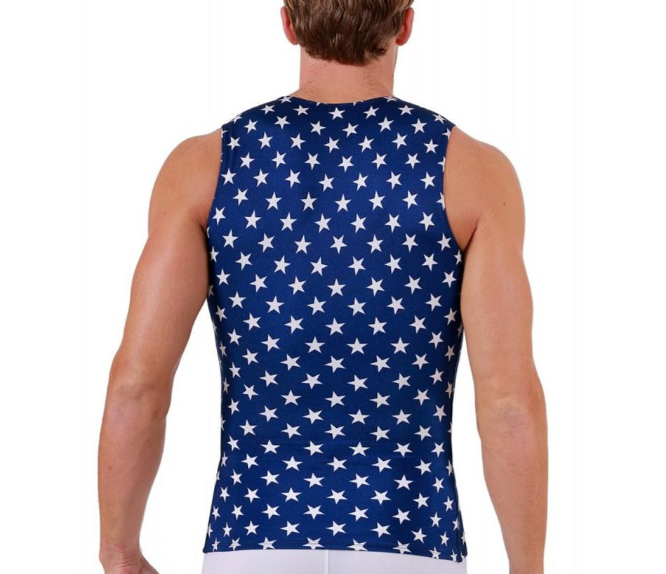 Insta Slim Big and Tall Stars Activewear Sleeveless Crew-neck 4TAT0N1BT