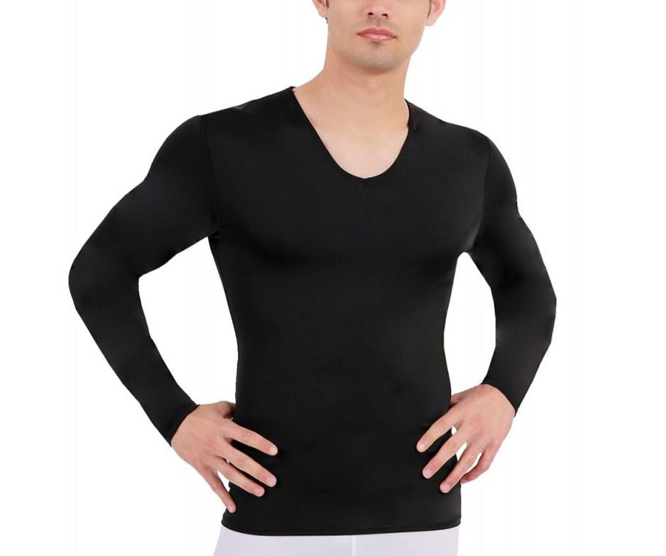 Insta Slim Big and Tall Medium Compression Long Sleeve V-Neck 2VLST01BT