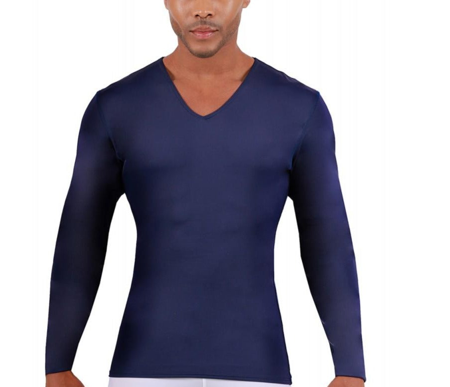 Insta Slim Big and Tall Medium Compression Long Sleeve V-Neck 2VLST01BT