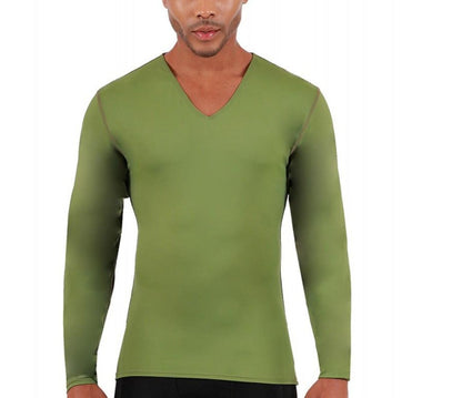Insta Slim Big and Tall Medium Compression Long Sleeve V-Neck 2VLST01BT