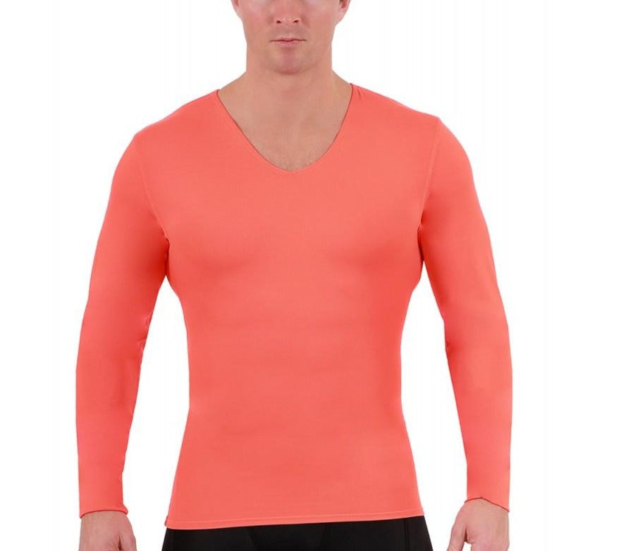Insta Slim Big and Tall Medium Compression Long Sleeve V-Neck 2VLST01BT