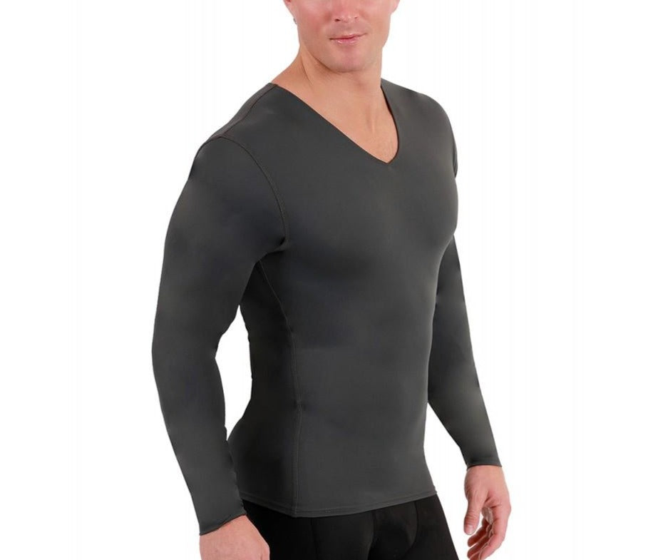 Insta Slim Big and Tall Medium Compression Long Sleeve V-Neck 2VLST01BT