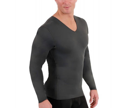 Insta Slim Big and Tall Medium Compression Long Sleeve V-Neck 2VLST01BT