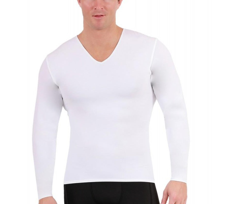 Insta Slim Big and Tall Medium Compression Long Sleeve V-Neck 2VLST01BT