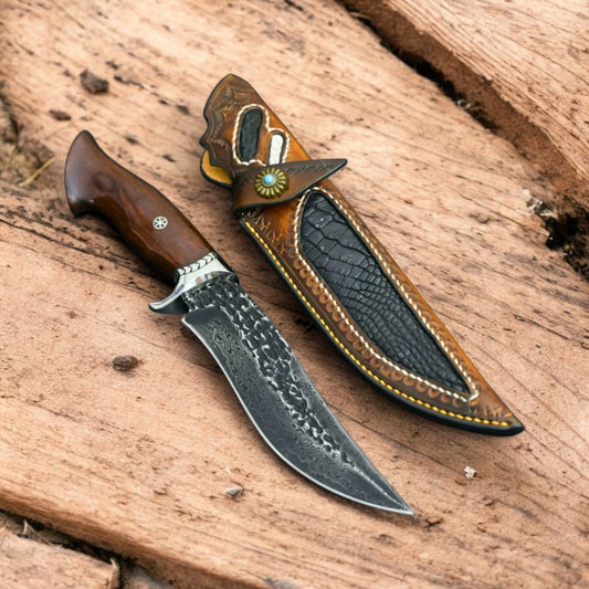Custom Handmade Hunting Knife – Carbon Steel, Rosewood Handle